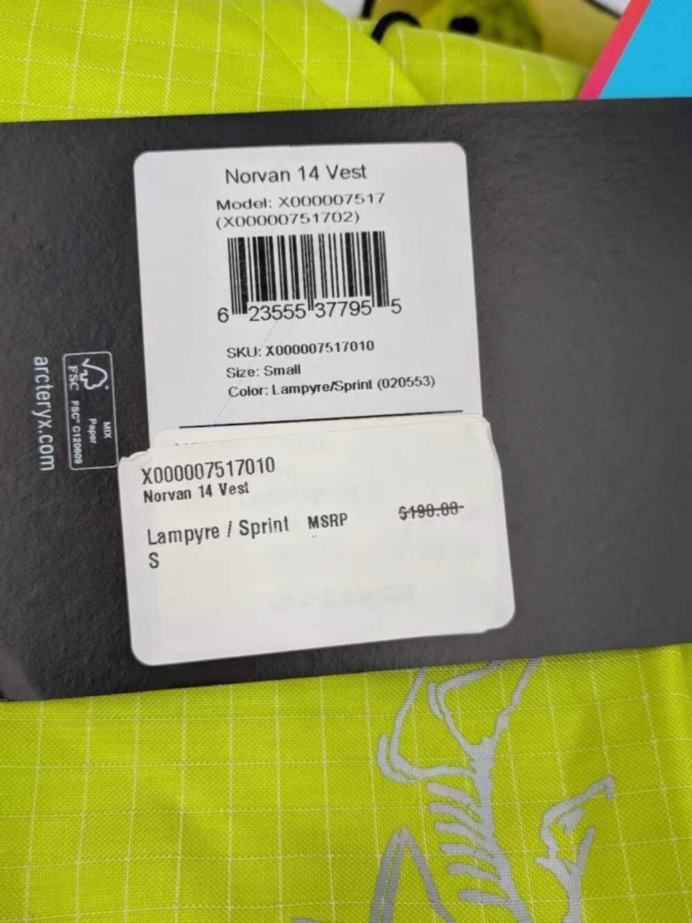 Arc'teryx Norvan 14 Vest Hydration Trail Running Backpack Lampyre Sprint S - Picture 12 of 14